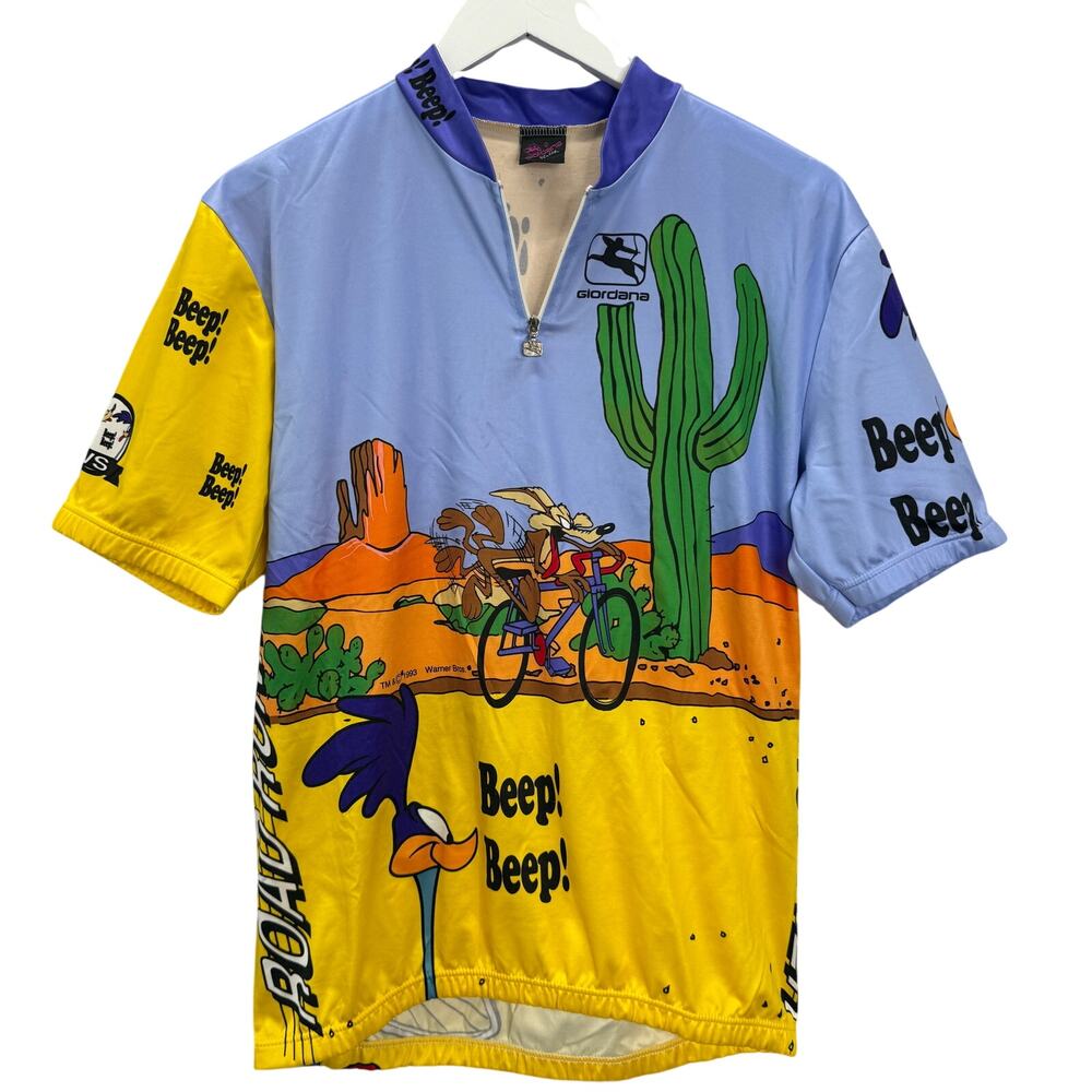 Vintage Giordana Looney Tunes Road Runner vs. Wile E. Coyote Cycling Jersey L